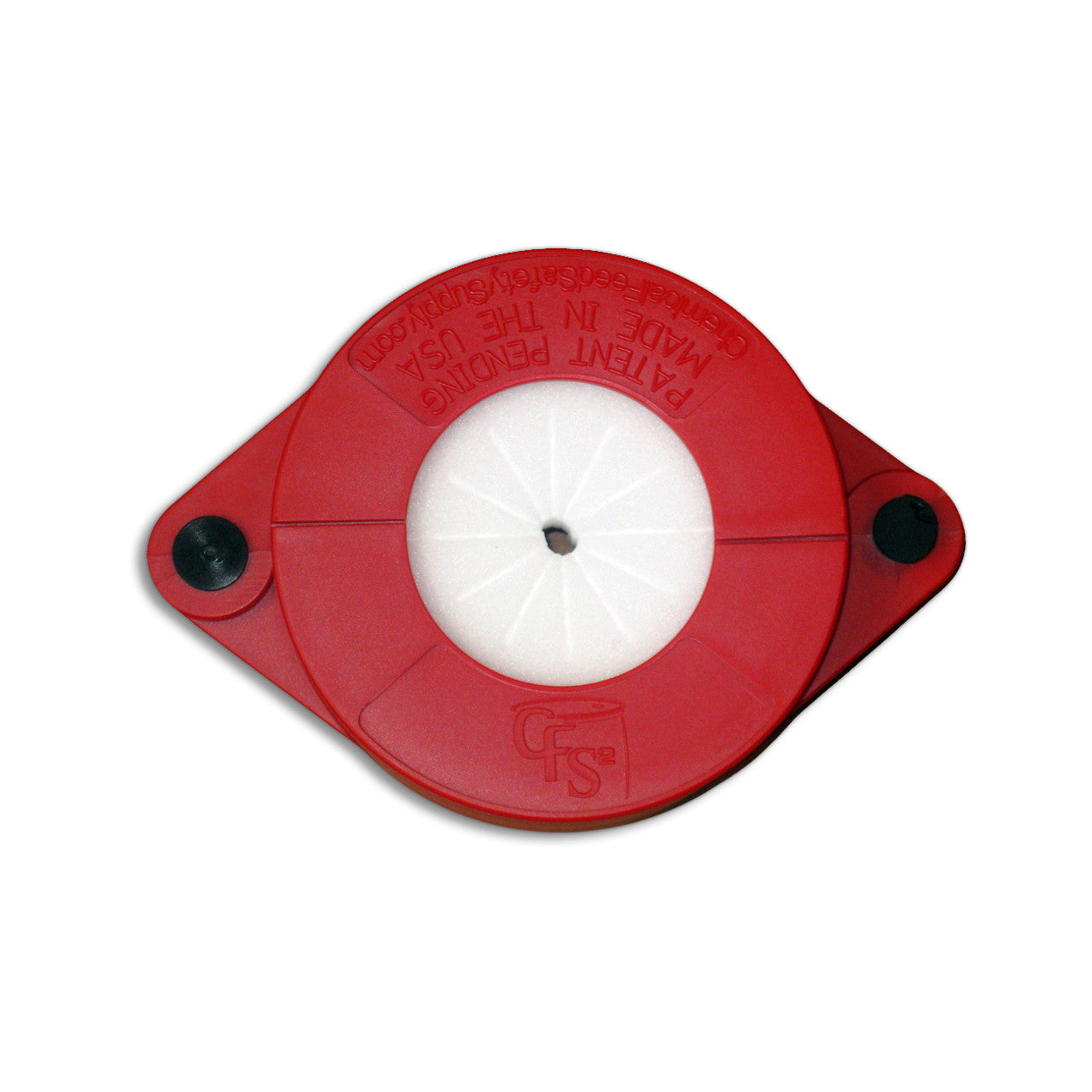 Drum Feed Safety Clamp, Flexible Size White Chemical Filter, Red (CFS-1117)