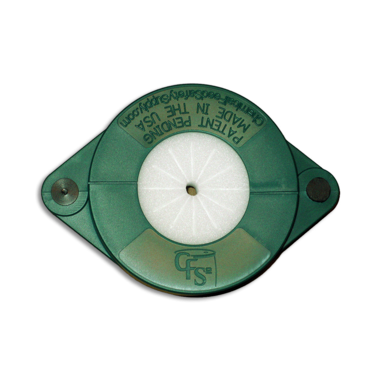 Drum Feed Safety Clamp, Flexible Size White Chemical Filter, Green (CFS-1117)