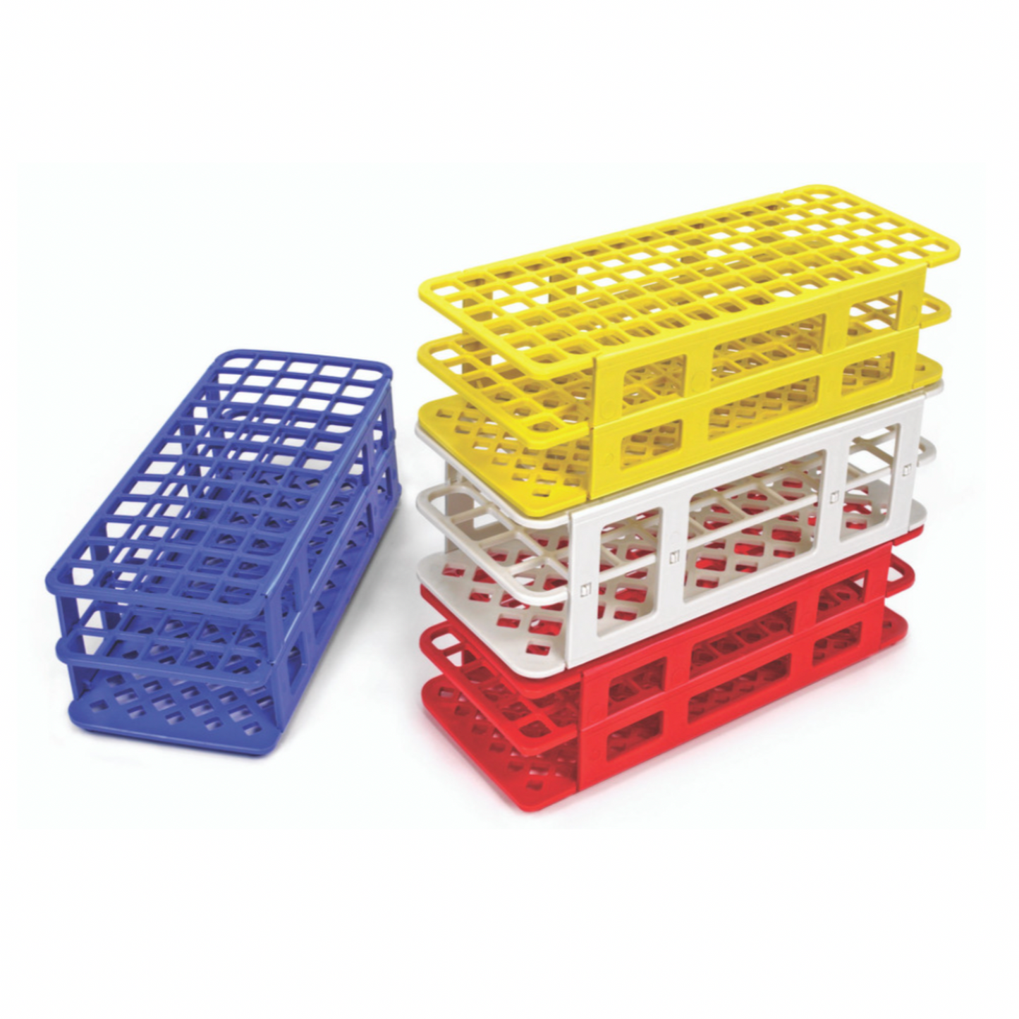 21 mm Fold and Snap Test Tube Racks, assorted colors