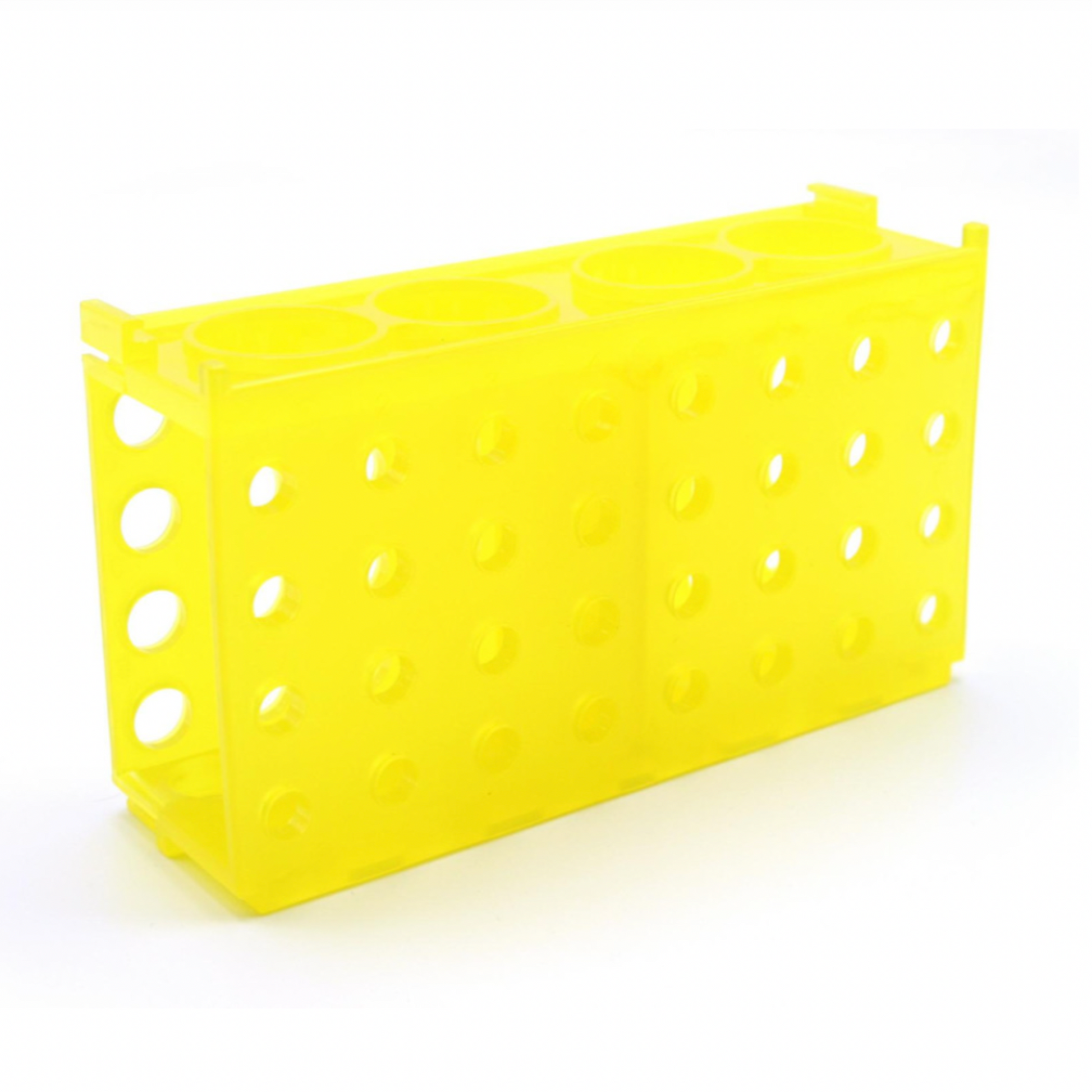 4-Way tube rack, yellow