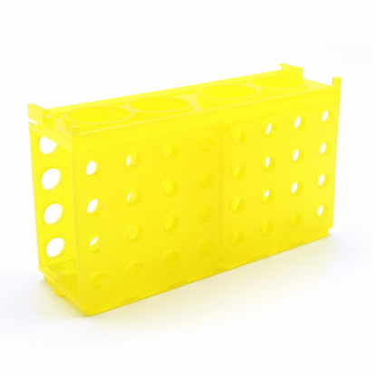 4-Way tube rack, yellow