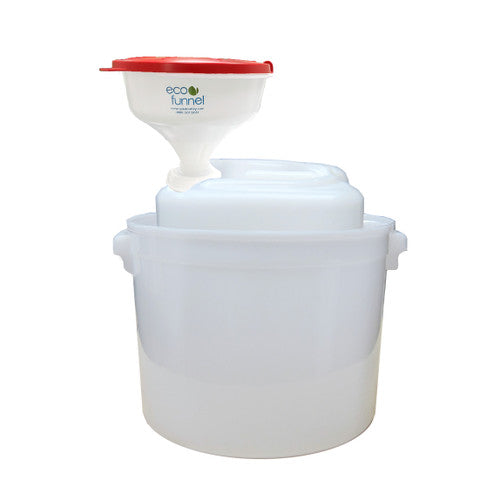 8" ECO Funnel System, EF2 (Flat Lid Model) 70mm SW, 20 Liter Samson Stacker Rectangular Carboy, Secondary Container (EF2-8-SWC-SYS)
