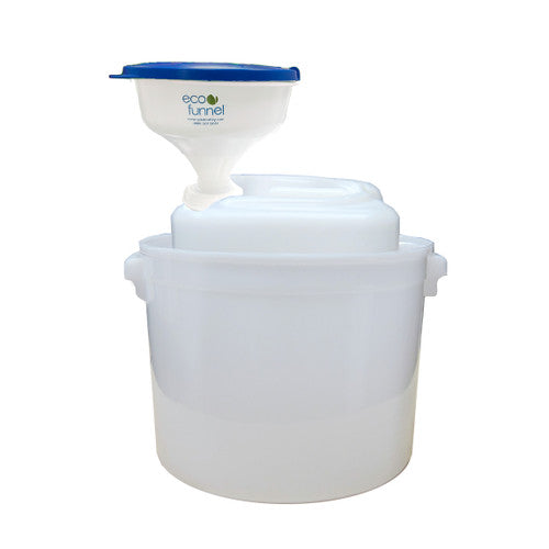 8" ECO Funnel System, EF2 (Flat Lid Model) 70mm SW, 20 Liter Samson Stacker Rectangular Carboy, Secondary Container (EF2-8-SWC-SYS)