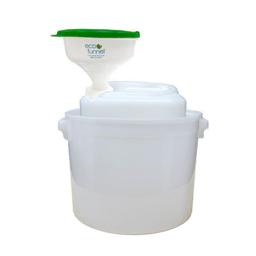 8" ECO Funnel System, EF2 (Flat Lid Model) 70mm SW, 20 Liter Samson Stacker Rectangular Carboy, Secondary Container (EF2-8-SWC-SYS)