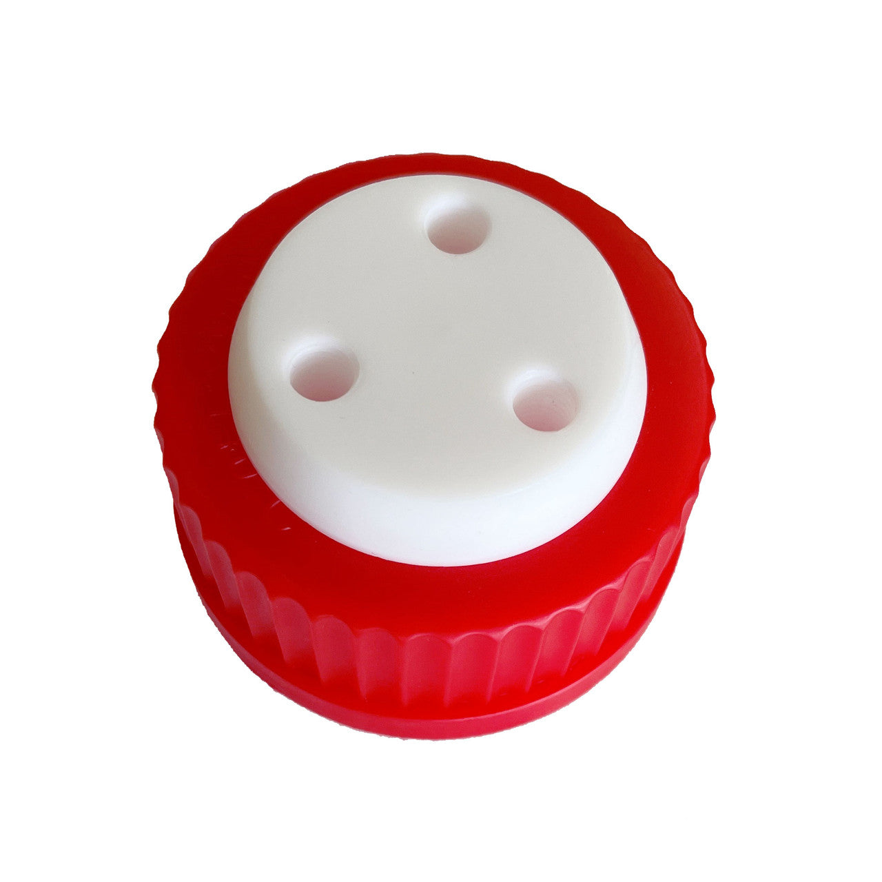 3-Port Solvent Delivery Port Cap Kit for GL45 Media Bottles, Red, with Plugs (ALW-GL45-3KIT)