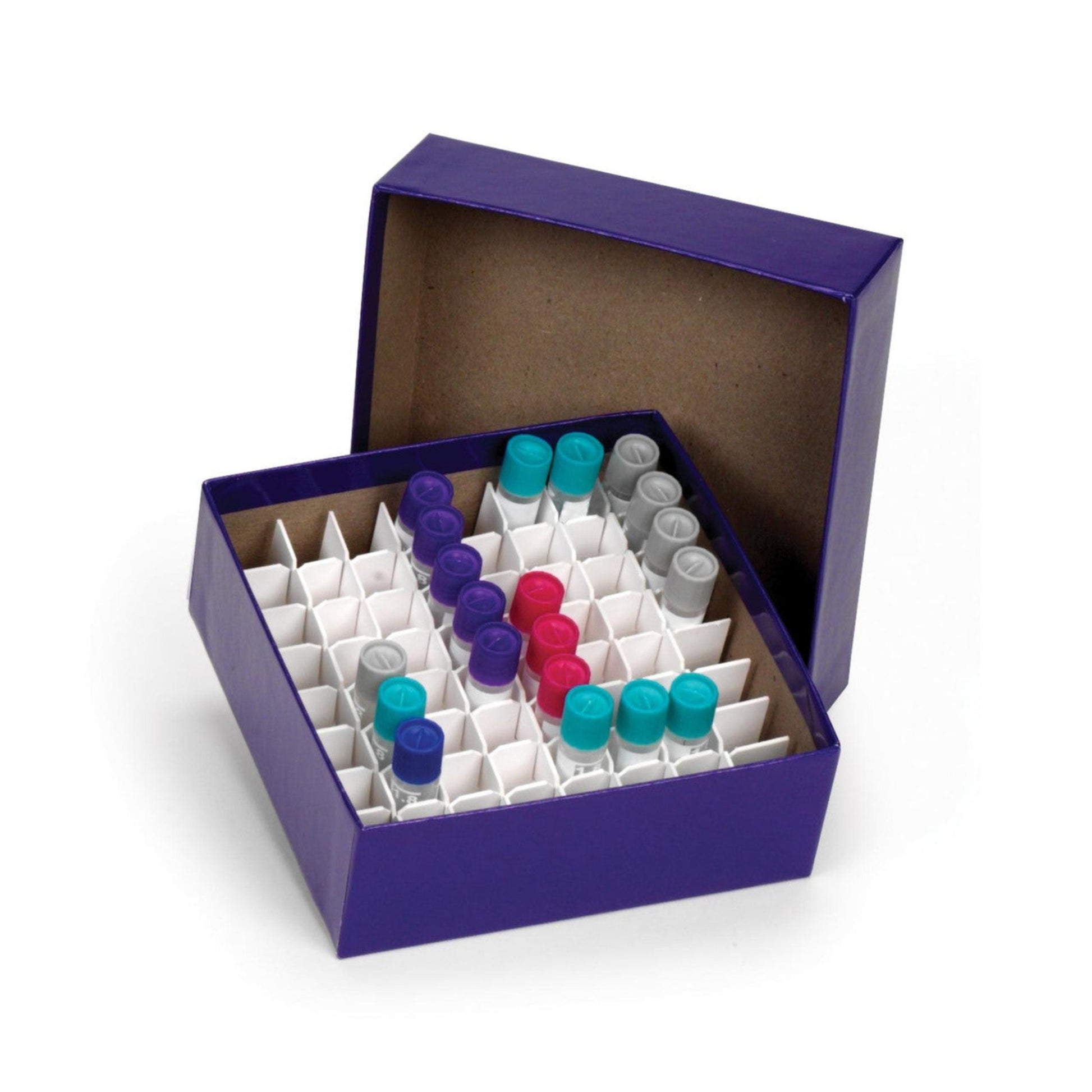 Blue Cardboard Cryogenic Tube Storage Box & Lid