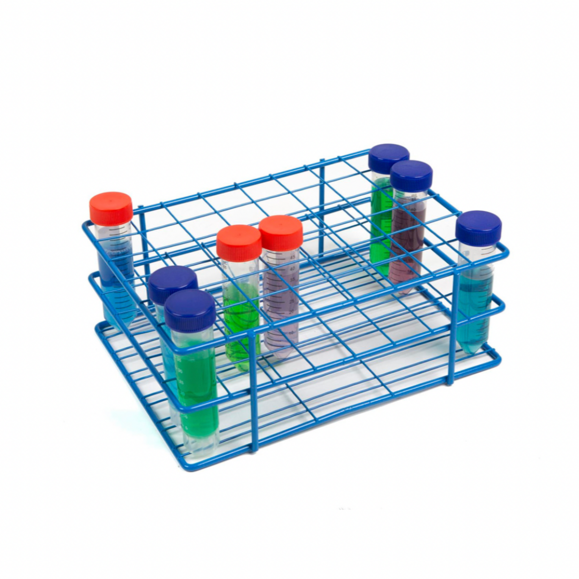 Coated Wire Tube Rack 25-30mm 50mL Tubes, 6x8 Format, Blue