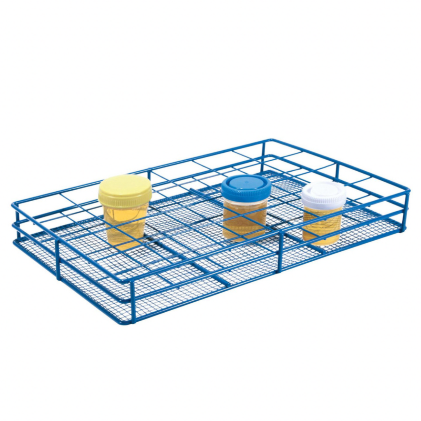 Coated Wire Urine Container Rack, 50-58mm, 4x6 Format, Blue 