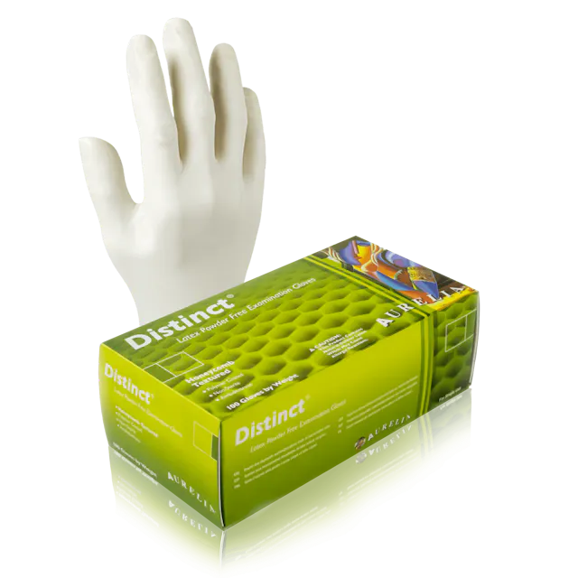 Distinct Latex Powder-Free Gloves, white