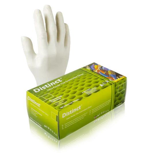 Distinct Latex Powder-Free Gloves, white