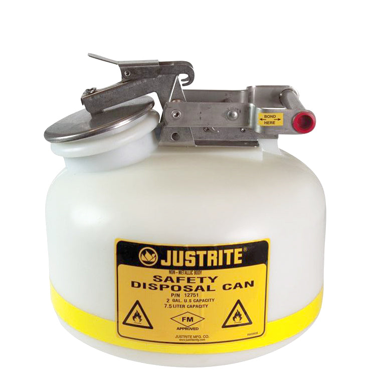 2 gallon Safety Disposal Can, Natural Polyethylene, Justrite® (EC-1275120)