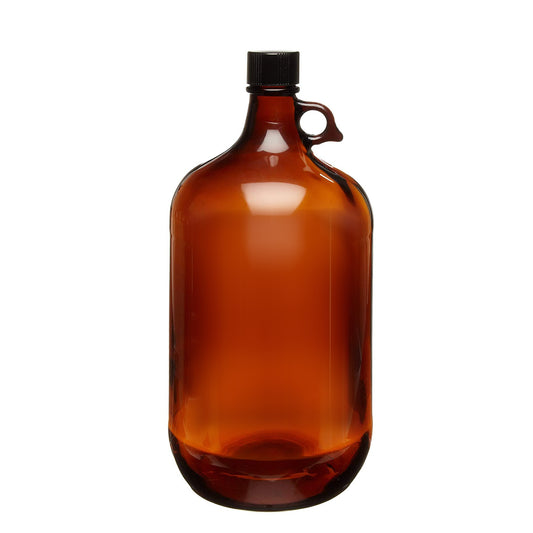 4 Liter Amber Glass Bottle PTFE Lined Cap, each (EC-38GL)