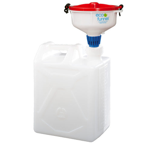 8" ECO Funnel System, 20 Liter HDPE Rectangular Carboy, 70mm Nalgene®, Various Lid Colors (EF-30020-SYS)