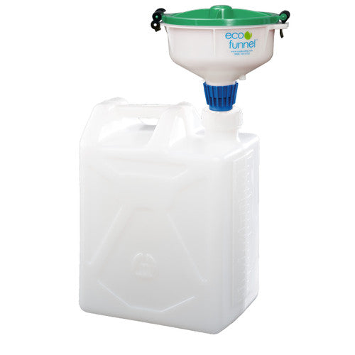 8" ECO Funnel System, 20 Liter HDPE Rectangular Carboy, 70mm Nalgene®, Various Lid Colors (EF-30020-SYS)