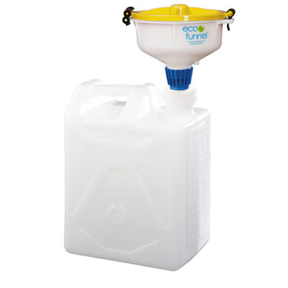 8" ECO Funnel System, 20 Liter HDPE Rectangular Carboy, 70mm Nalgene®, Various Lid Colors (EF-30020-SYS)