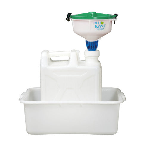 8" ECO Funnel System, 20 Liter HDPE Rectangular Carboy, 70mm Nalgene®, Secondary Container, Various Lid Colors (EF-30020C-SYS)