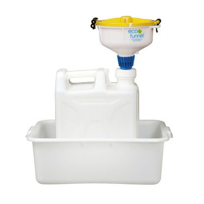 8" ECO Funnel System, 20 Liter HDPE Rectangular Carboy, 70mm Nalgene®, Secondary Container, Various Lid Colors (EF-30020C-SYS)