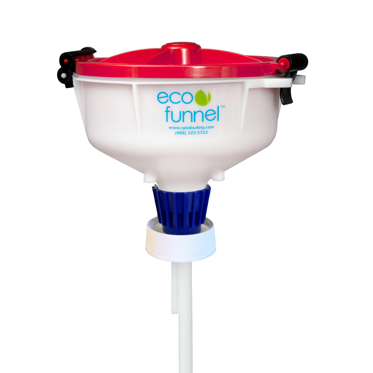 8" ECO Funnel with 70mm Nalgene® cap adapter, Red Lid