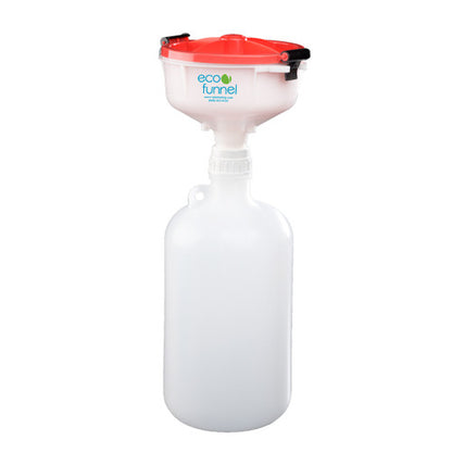 8" ECO Funnel System, 8 Liter Heavy LDPE Carboy, 100mm Nalgene® Cap adapter, Various Lid Colors (EF-3008-SYS)