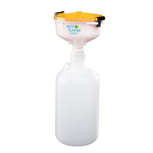 8" ECO Funnel System, 8 Liter Heavy LDPE Carboy, 100mm Nalgene® Cap adapter, Various Lid Colors (EF-3008-SYS)