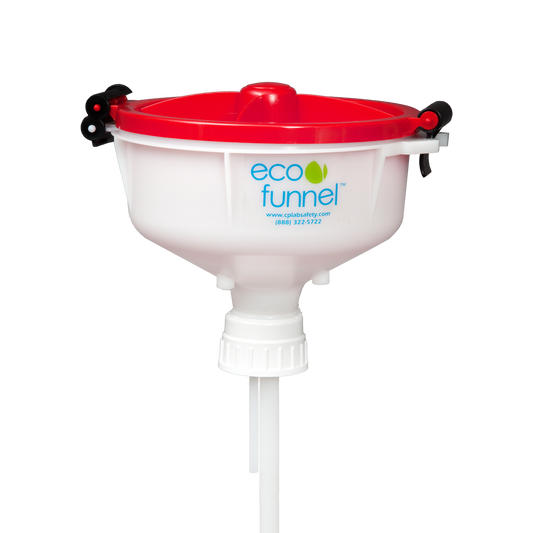 8" ECO Funnel with 53B Nalgene® cap adapter, Red Lid