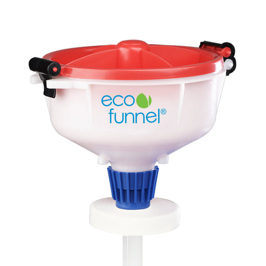 8" ECO Funnel with 100mm Nalgene® cap adapter, Red Lid