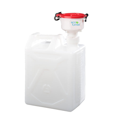 4" ECO Funnel System, 20 Liter HDPE Rectangular Carboy, 70mm Nalgene®, Red Lid (EF-4-30020-SYS)