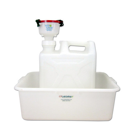 4" ECO Funnel System, 20 Liter HDPE Rectangular Carboy, 70mm Nalgene®, Secondary Container, Red Lid (EF-4-30020C-SYS)