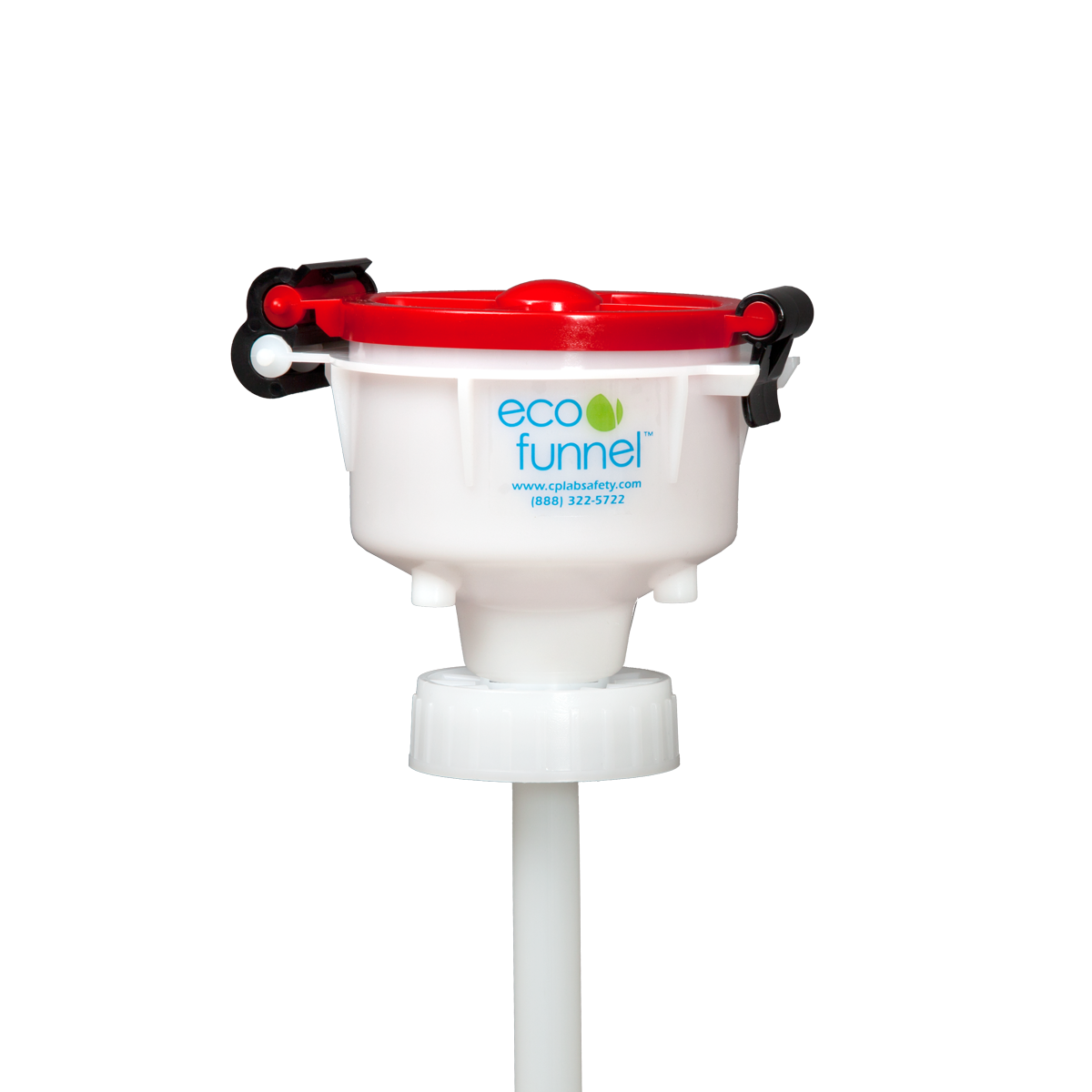 4" ECO Funnel with 70mm Nalgene® cap adapter, Red Lid 