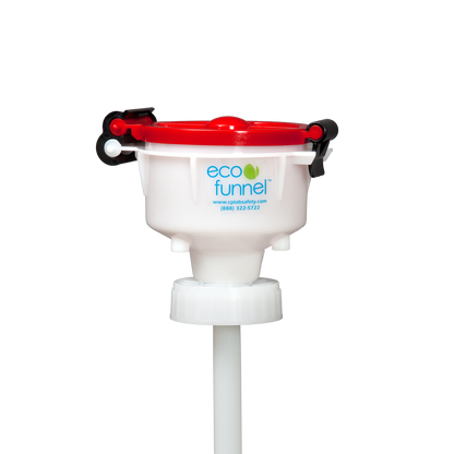 4" ECO Funnel with 70mm Nalgene® cap adapter, Red Lid 