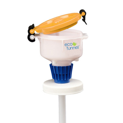 4" ECO Funnel with 100mm Nalgene® cap adapter, Red or Yellow Lid (EF-4-3009)