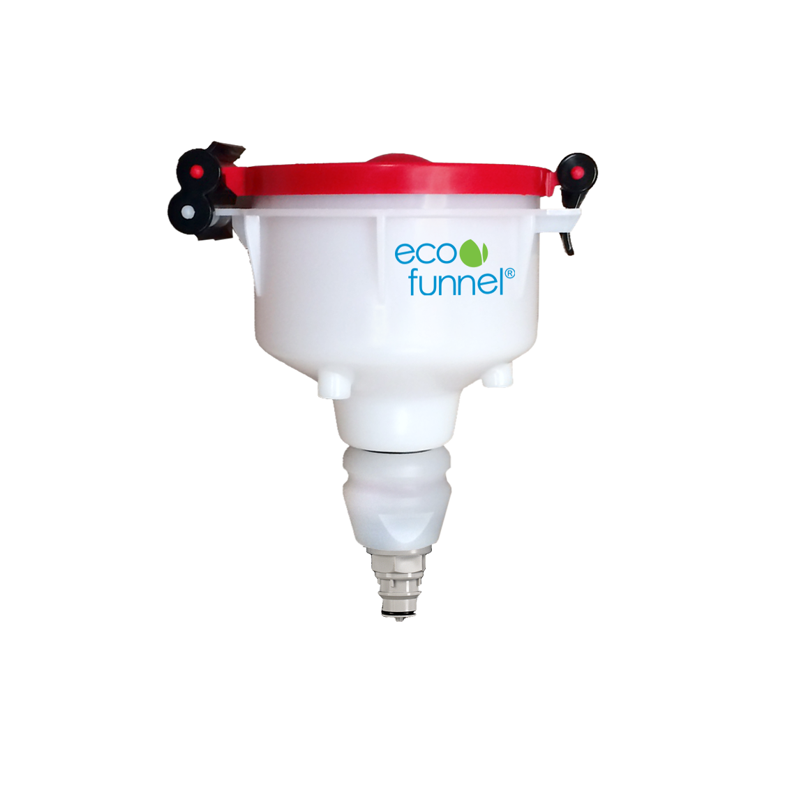 4" ECO Funnel with Polypropylene Quick Disconnect adapter, Red Lid