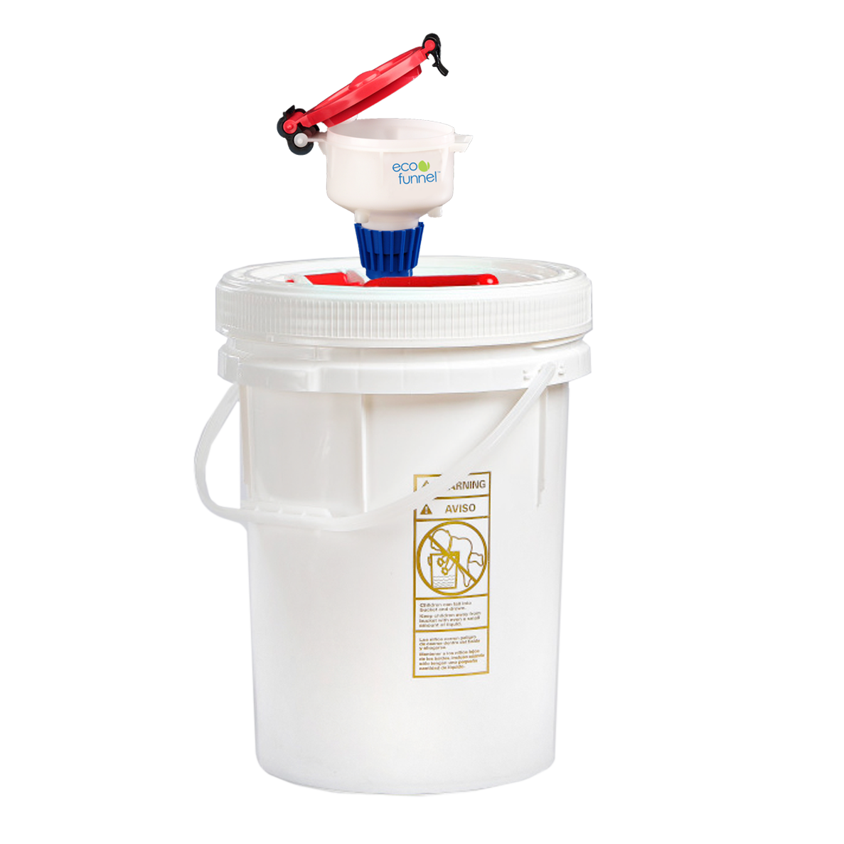 4" ECO Funnel System, 5 gal UN Certified Pail, Red Lid (EF-4-38-FPL-SYS)