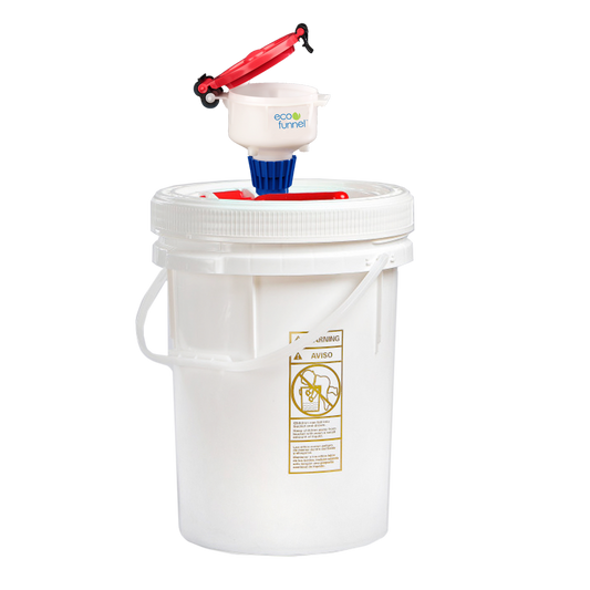 4" ECO Funnel System, 5 gal UN Certified Pail, Red Lid (EF-4-38-FPL-SYS)