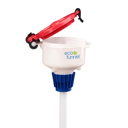 4" ECO Funnel with 38-430mm cap adapter, Red Lid