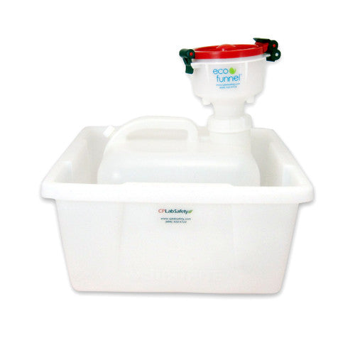 4" ECO Funnel System, 2.5 gallon Low Profile Square Carboy, HDPE 63mm, Secondary Container, Red or Yellow Lid (EF-4-63C-SYS)