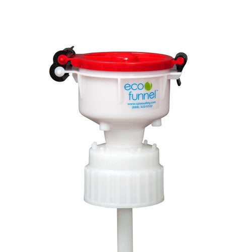 4" ECO Funnel with 83B Nalgene® cap adapter, Red or Yellow Lid (EF-4-83B)