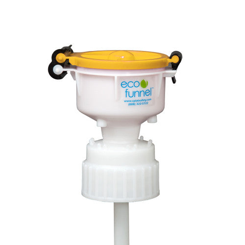 4" ECO Funnel with 83B Nalgene® cap adapter, Red or Yellow Lid (EF-4-83B)