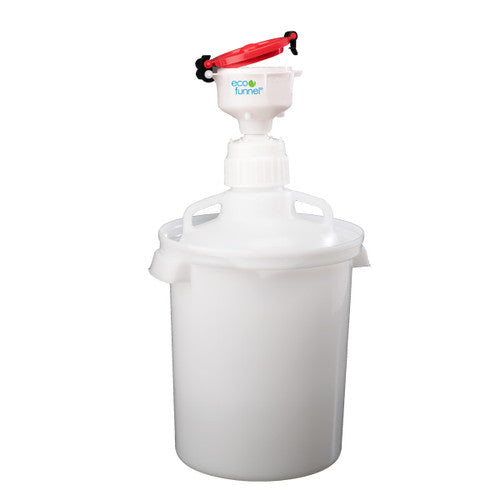 4" ECO Funnel System, 10 Liter LDPE Carboy, Nalgene® LDPE, 83B, Secondary Container, Red Lid (EF-4-83C-SYS)