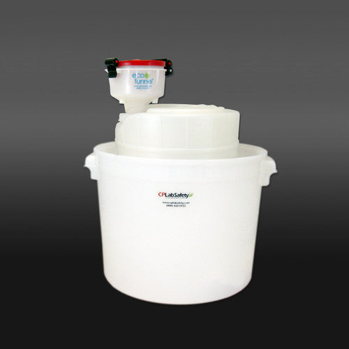 4" ECO Funnel System, 5 Gallon Drum, Blue or Natural, FS70, Secondary Container, Red Lid (EF-4-FS70C-SYS)