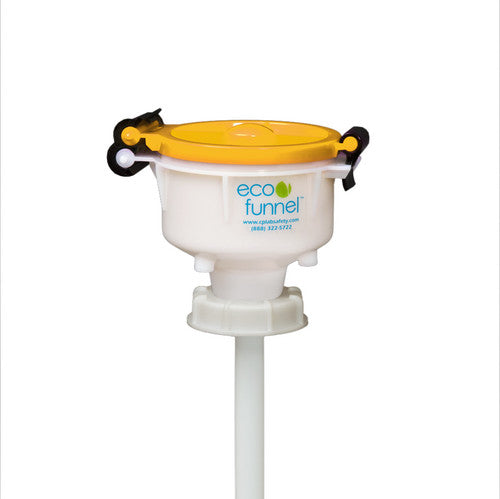 4" ECO Funnel with 70mm Samson Stacker® Cap adapter, Red or Yellow Lid (EF-4-SW)