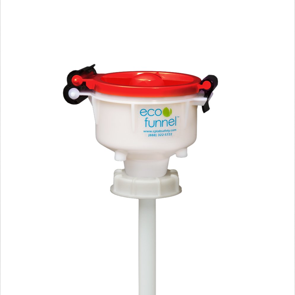 4" ECO Funnel with 70mm Samson Stacker® Cap adapter, Red Lid