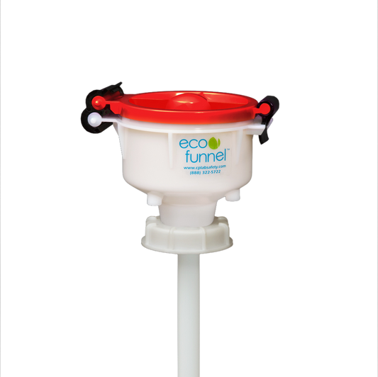 4" ECO Funnel with 70mm Samson Stacker® Cap adapter, Red Lid