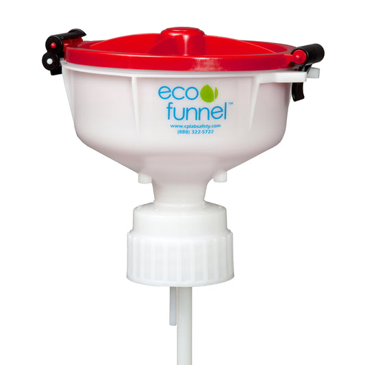 8" ECO Funnel with 83B Nalgene® cap adapter, Red Lid