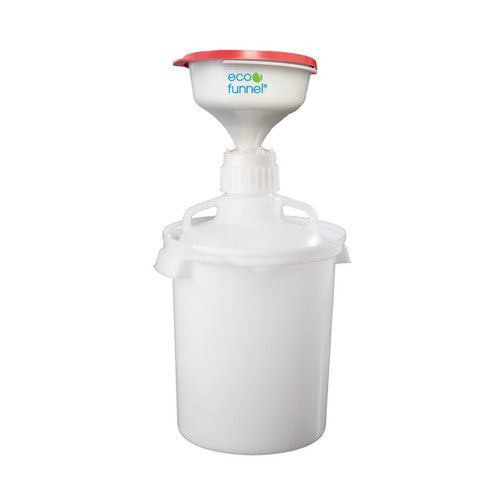 8" ECO Funnel System, 10 Liter LDPE Carboy, Nalgene® LDPE, 83B, Secondary Container, Various Lid Colors (EF-8-83C-SYS)