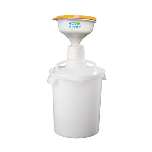 8" ECO Funnel System, 10 Liter LDPE Carboy, Nalgene® LDPE, 83B, Secondary Container, Various Lid Colors (EF-8-83C-SYS)