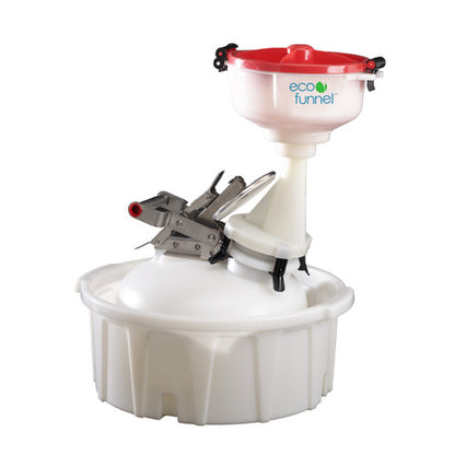 8" ECO Funnel System, Justrite® 2 Gal Poly Safety Can, Secondary Container, Various Lid Colors (EF-8-Justrite-B2-SYS)