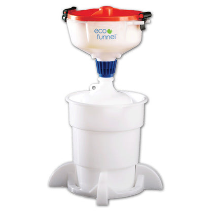 8" ECO Funnel® with TELLI® System (EF2), 4L, 38mm, Secondary Container + Liquid Level Indicator, Various Lid Colors (EF2-3004C-SYS-TELLI)