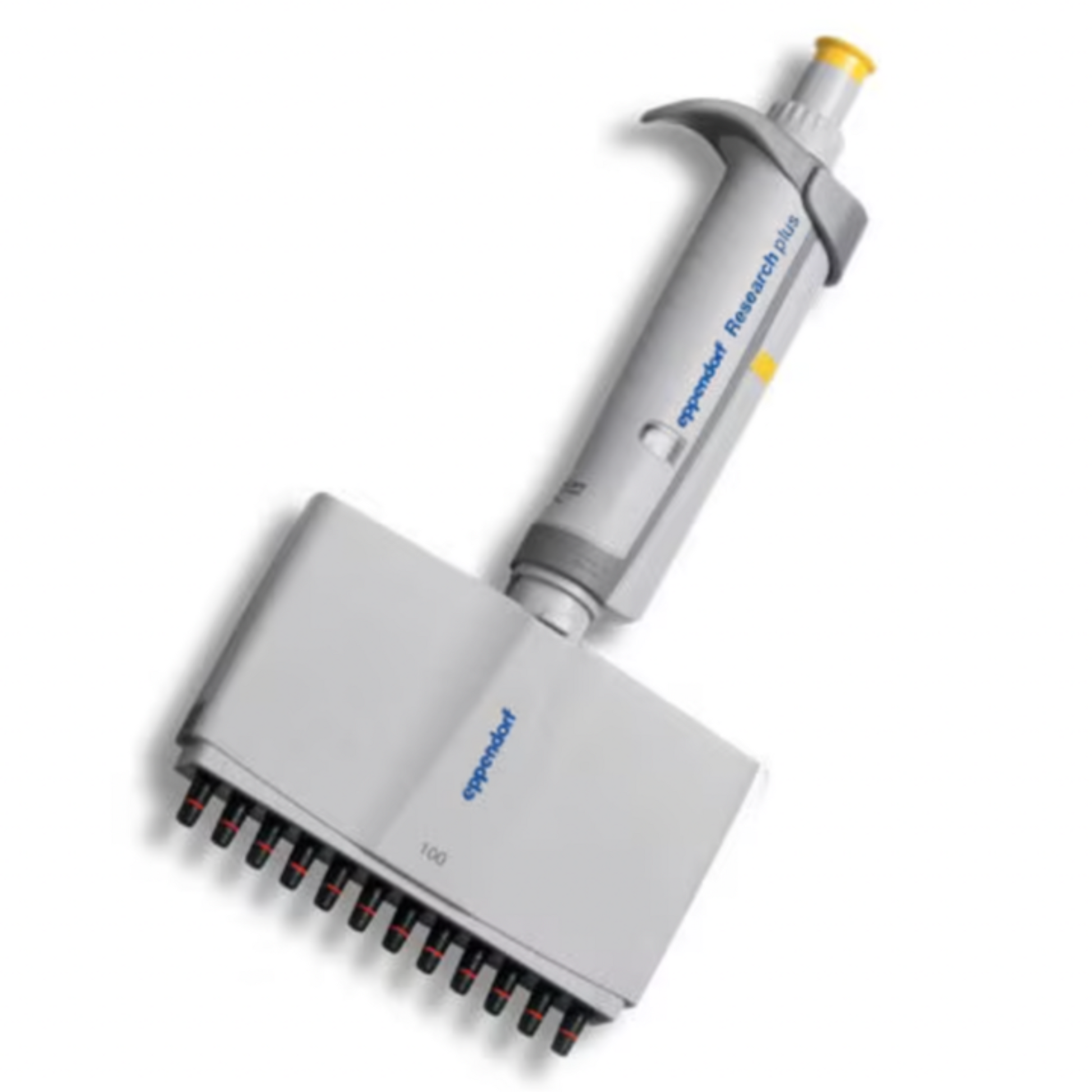 Eppendorf Research® plus, 12-channel, variable, incl. epT.I.P.S.® Box 2.0, 10 – 100 µL, yellow 