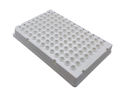 0.1ml Hard Shell PCR Plate, Skirted, Low Profile, White frame, White wells, 10pk (HP96-LPFS-WW-10)